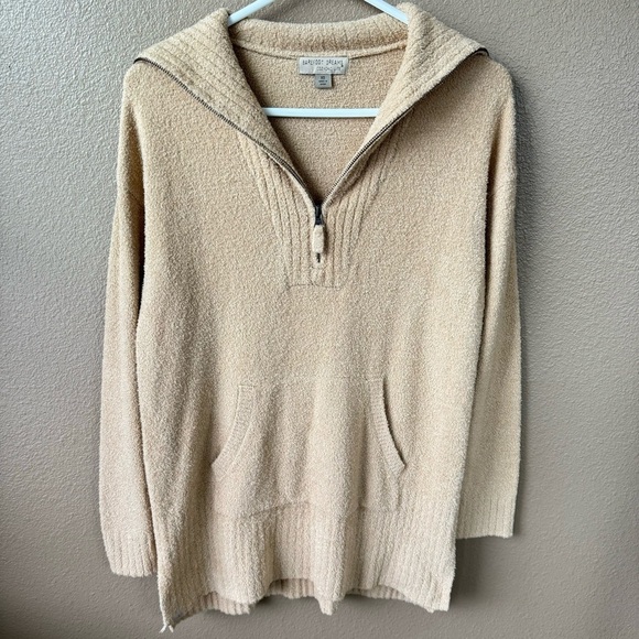 Barefoot Dreams Sweaters - Barefoot Dreams CozyChic Lite Cozy Rib Half Zip tunic biscotti color